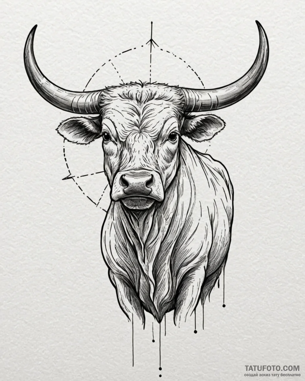 Tattoo design a taurus bull, with a specific… — эскиз тату (№1752992412_0, 20.07.2025 06:20) — Tatufoto.com