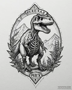 A minimalist linework tattoo of the t-rex ske... - эскиз тату (№1752992668_0, 20.07.2025 06:24) — Tatufoto.com