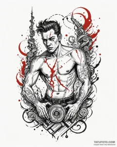 A trash polka tattoo of the "shock therapy" s... - эскиз тату (№1752993343_0, 20.07.2025 06:35) — Tatufoto.com