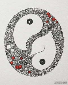 A dotwork design of the yin-yang symbol made... - эскиз тату (№1752993427_0, 20.07.2025 06:37) — Tatufoto.com