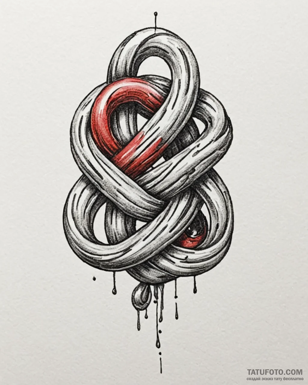 Tattoo design a single, elegant knot that rep... - эскиз тату (№1752993511_0, 20.07.2025 06:38) — Tatufoto.com