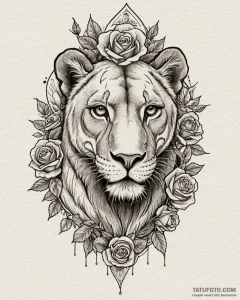 Lioness, concept art for tattoo, chicano tatt... - эскиз тату (№1752993679_0, 20.07.2025 06:41) — Tatufoto.com