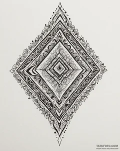 Tattoo design: a minimalist rhombus with inte... - эскиз тату (№1752993763_0, 20.07.2025 06:42) — Tatufoto.com