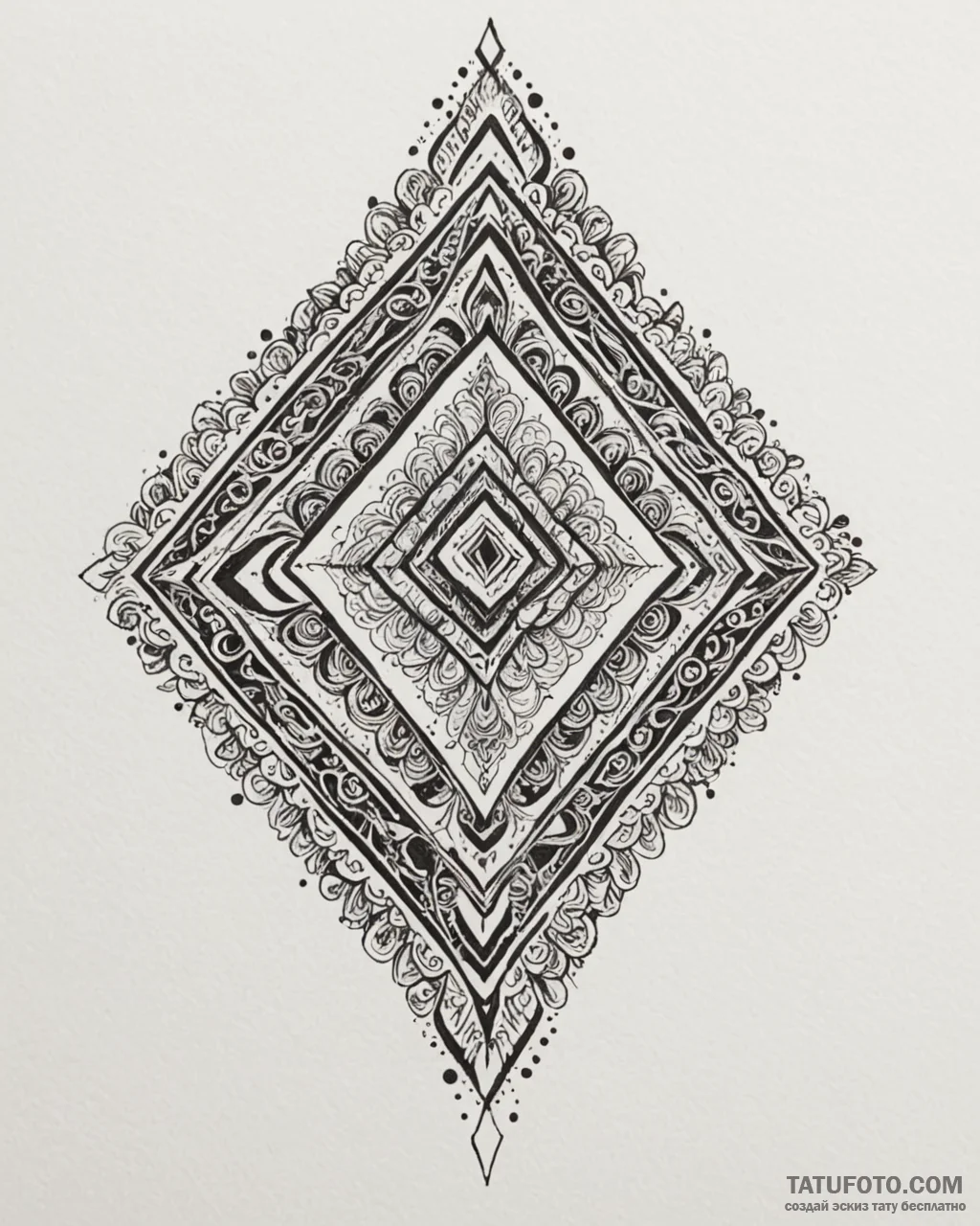 Tattoo design: a minimalist rhombus with inte... - эскиз тату (№1752993763_0, 20.07.2025 06:42) — Tatufoto.com