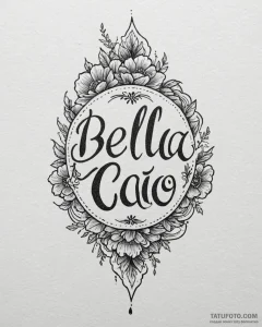 A chicano lettering tattoo of "bella ciao",,... - эскиз тату (№1752993932_0, 20.07.2025 06:45) — Tatufoto.com