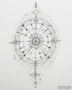 Tattoo sketch a cosmic dotwork sky with the z... - эскиз тату (№1752994016_0, 20.07.2025 06:46) — Tatufoto.com