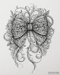 Bow, artistic tattoo sketch, ornamental tatto... - эскиз тату (№1752994185_0, 20.07.2025 06:49) — Tatufoto.com