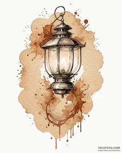 Lantern, tattoo drawing outline, watercolor t... - эскиз тату (№1752995625_0, 20.07.2025 07:13) — Tatufoto.com