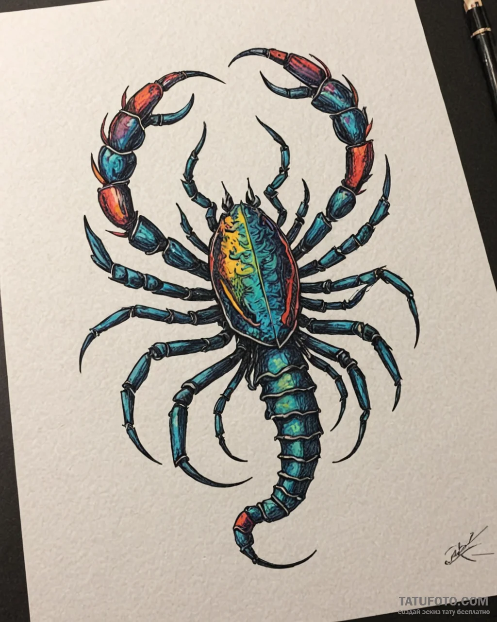 Tattoo design a menacing scorpio scorpion, wi... - эскиз тату (№1752995794_0, 20.07.2025 07:16) — Tatufoto.com