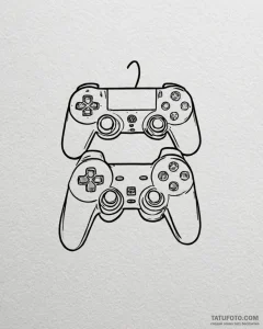 Tattoo design a 'game controller' on one, a '... - эскиз тату (№1752996598_0, 20.07.2025 07:29) — Tatufoto.com