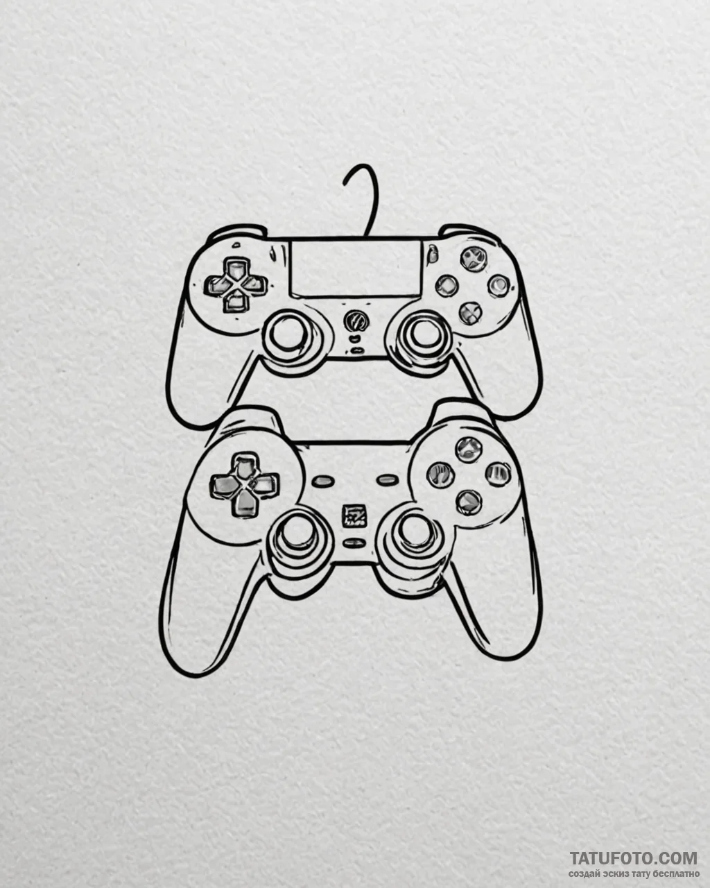 Tattoo design a 'game controller' on one, a '... - эскиз тату (№1752996598_0, 20.07.2025 07:29) — Tatufoto.com