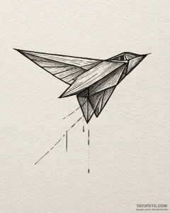 Tattoo design a tiny paper airplane taking of... - эскиз тату (№1752996936_0, 20.07.2025 07:35) — Tatufoto.com