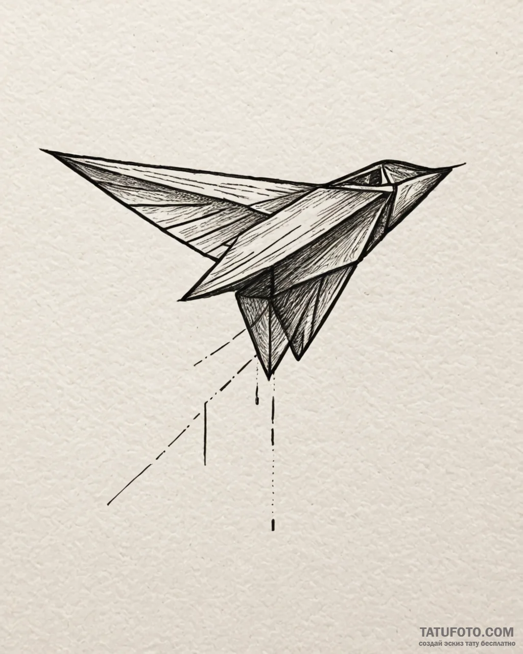 Tattoo design a tiny paper airplane taking of… — эскиз тату (№1752996936_0, 20.07.2025 07:35) — Tatufoto.com