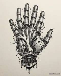 Tattoo design a robotic hand, strong and prec... - эскиз тату (№1752997020_0, 20.07.2025 07:37) — Tatufoto.com