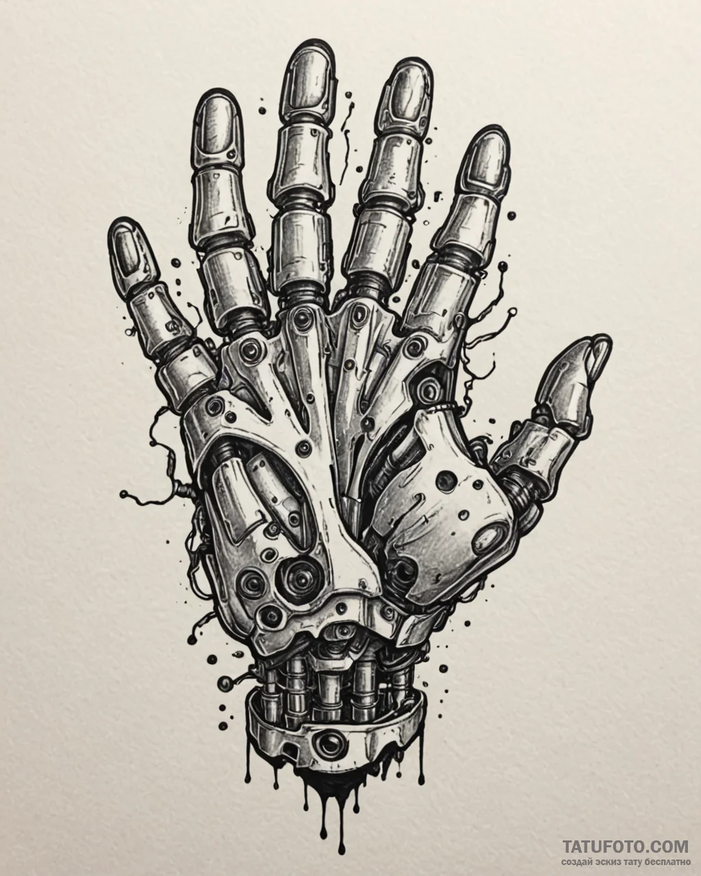 Tattoo design a robotic hand, strong and prec… — эскиз тату (№1752997020_0, 20.07.2025 07:37) — Tatufoto.com