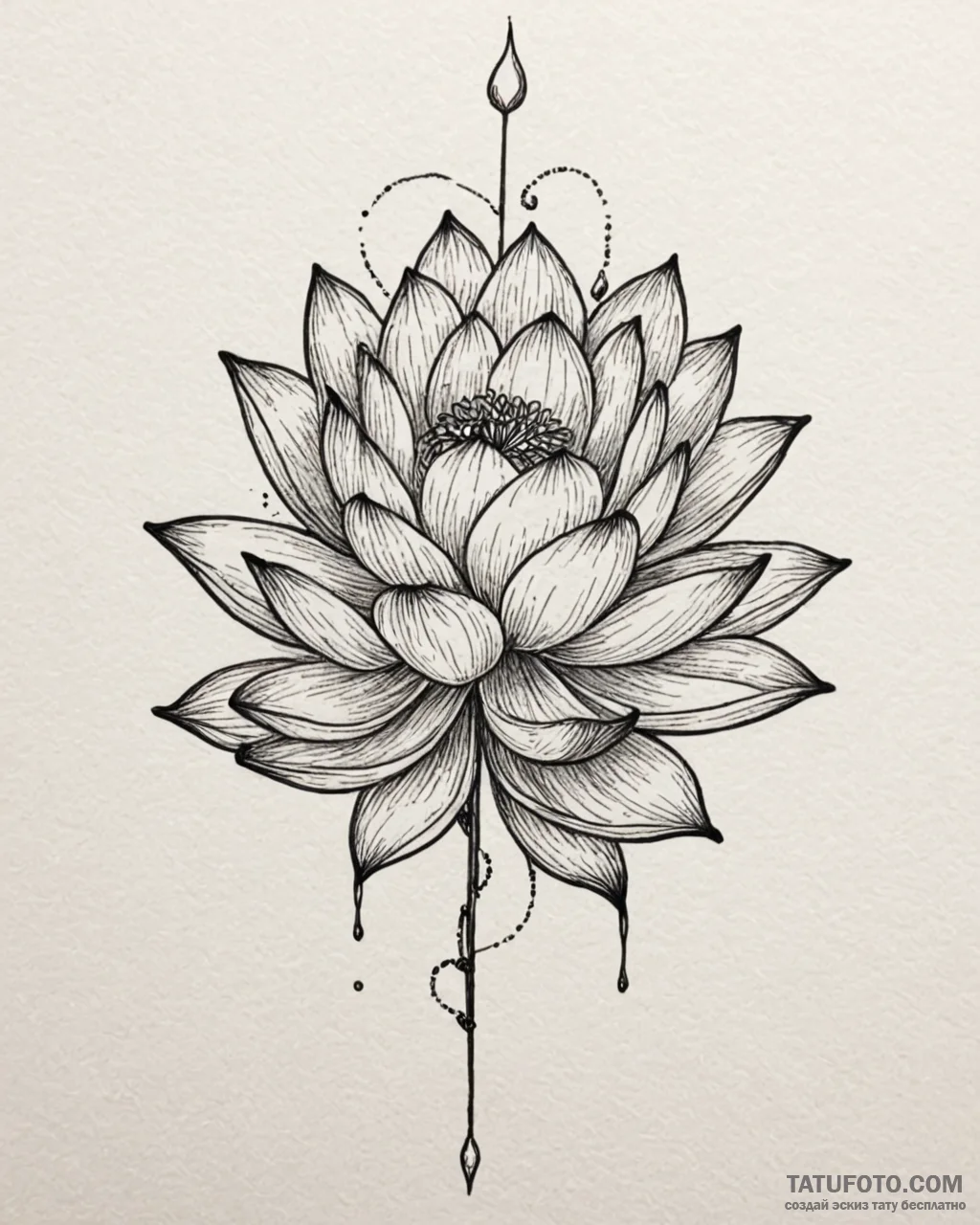 Tattoo sketch a lotus flower with two buds gr... - эскиз тату (№1752997359_0, 20.07.2025 07:42) — Tatufoto.com