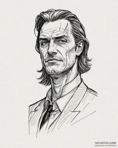 A graphic novel portrait of randall flagg, th... - эскиз тату (№1752997614_0, 20.07.2025 07:46) — Tatufoto.com