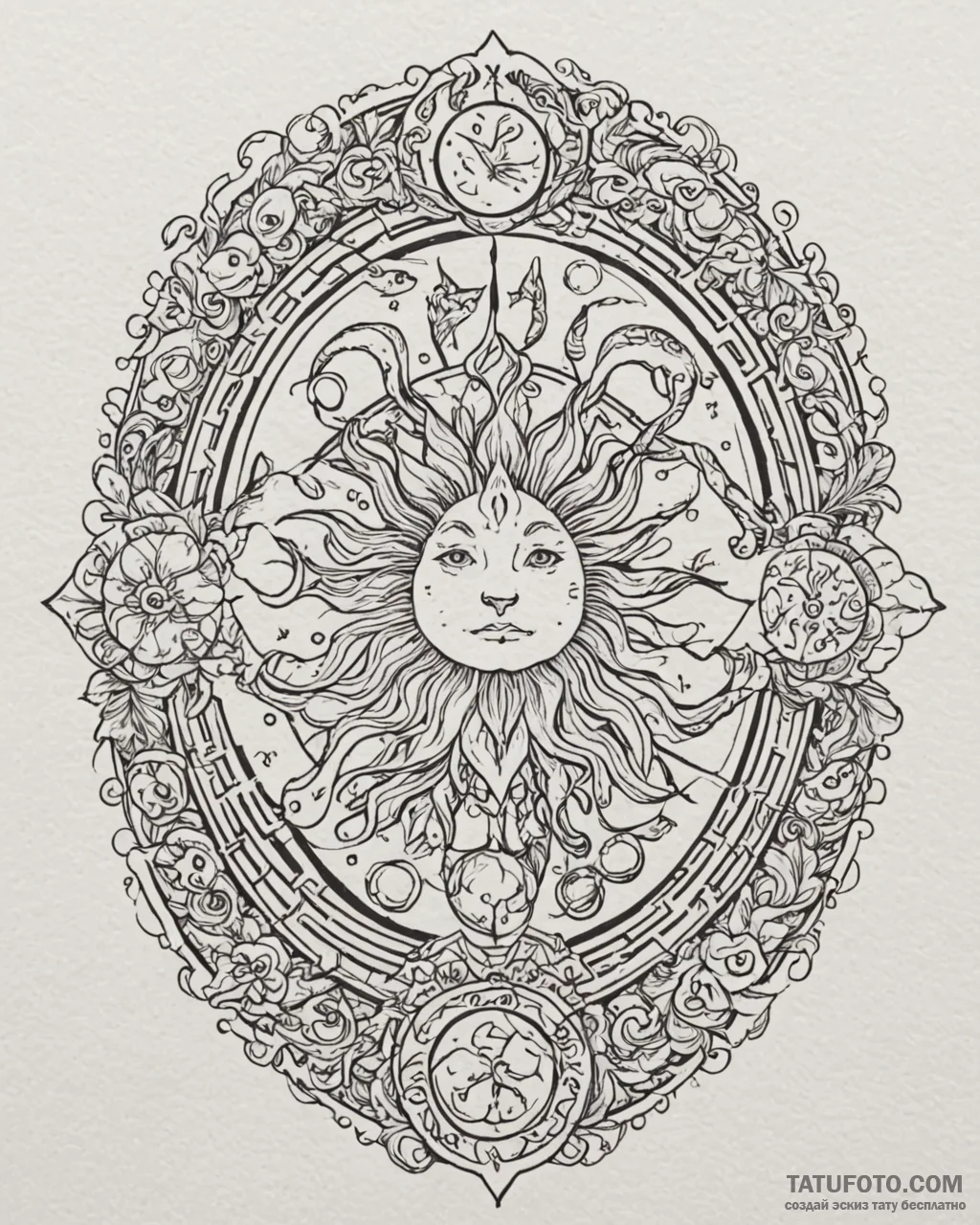 Tattoo sketch the zodiac's element subtly rep... - эскиз тату (№1752998206_0, 20.07.2025 07:56) — Tatufoto.com