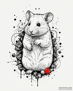 Hamster, tattoo sketch design, on a clean whi... - эскиз тату (№1752998459_0, 20.07.2025 08:00) — Tatufoto.com