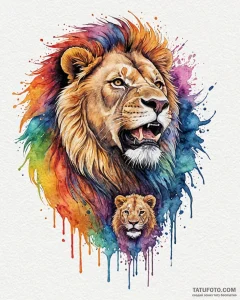 Tattoo design a powerful lion or bear protect... - эскиз тату (№1752999303_0, 20.07.2025 08:15) — Tatufoto.com