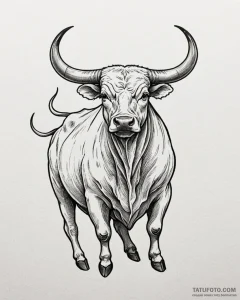 Tattoo design a detailed taurus bull in a pow... - эскиз тату (№1752999810_0, 20.07.2025 08:23) — Tatufoto.com