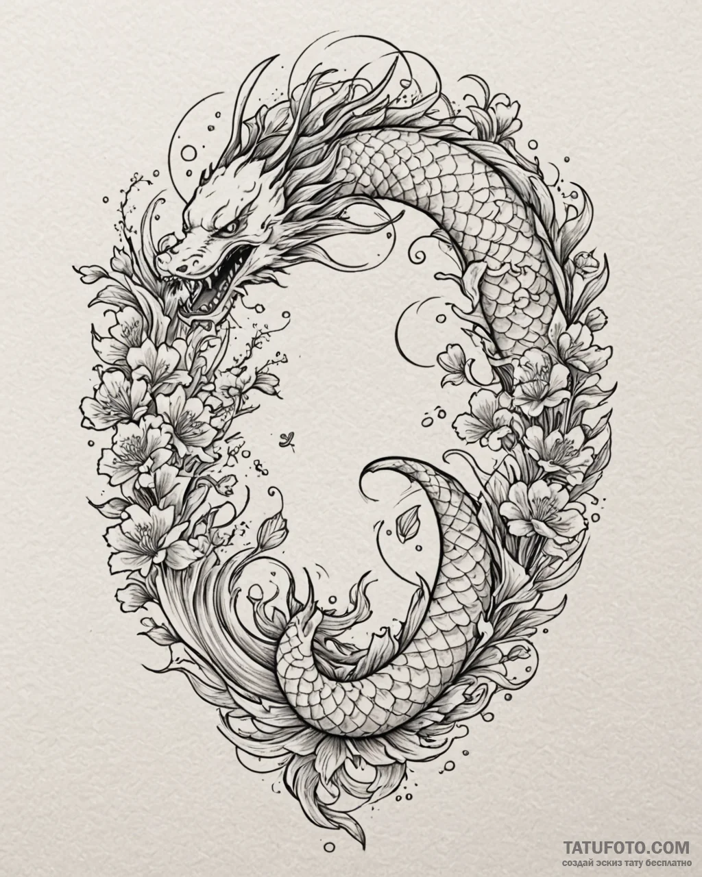 Dandelion, tattoo line art, irezumi japanese... - эскиз тату (№1753000063_0, 20.07.2025 08:27) — Tatufoto.com