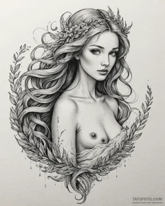 Tattoo design a virgo maiden whose hair trans... - эскиз тату (№1753000906_0, 20.07.2025 08:41) — Tatufoto.com