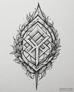 100. tattoo sketch: "bereginya" rune as a gua... - эскиз тату (№1753001076_0, 20.07.2025 08:44) — Tatufoto.com