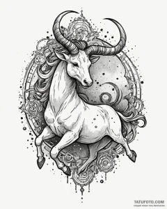 Tattoo sketch a zodiac animal trying to escap... - эскиз тату (№1753001584_0, 20.07.2025 08:53) — Tatufoto.com