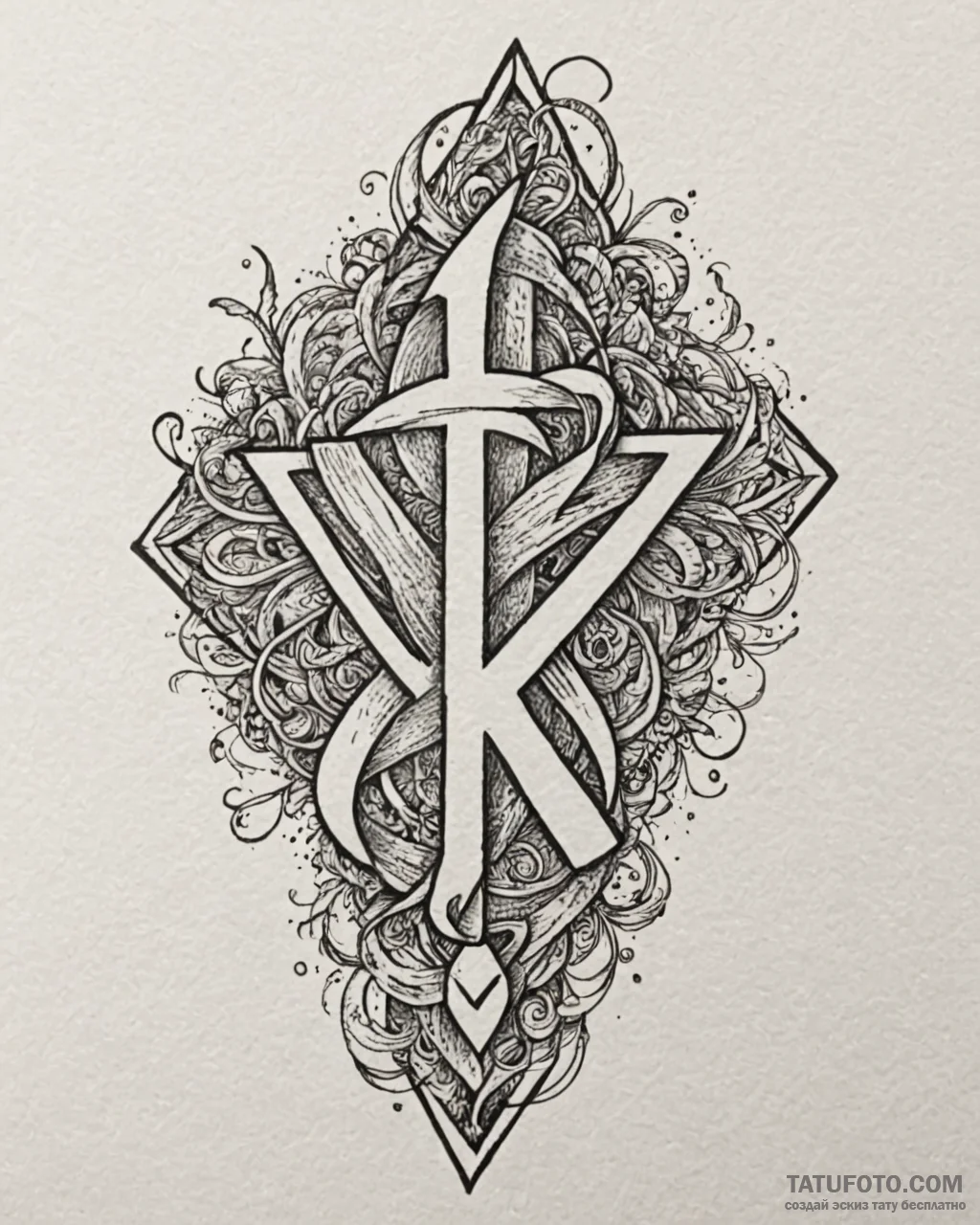 95. tattoo sketch: «vetar» rune surrounded by… — эскиз тату (№1753002261_0, 20.07.2025 09:04) — Tatufoto.com