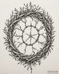 Tattoo sketch: a kolovrat made of interwoven... - эскиз тату (№1753003021_0, 20.07.2025 09:17) — Tatufoto.com
