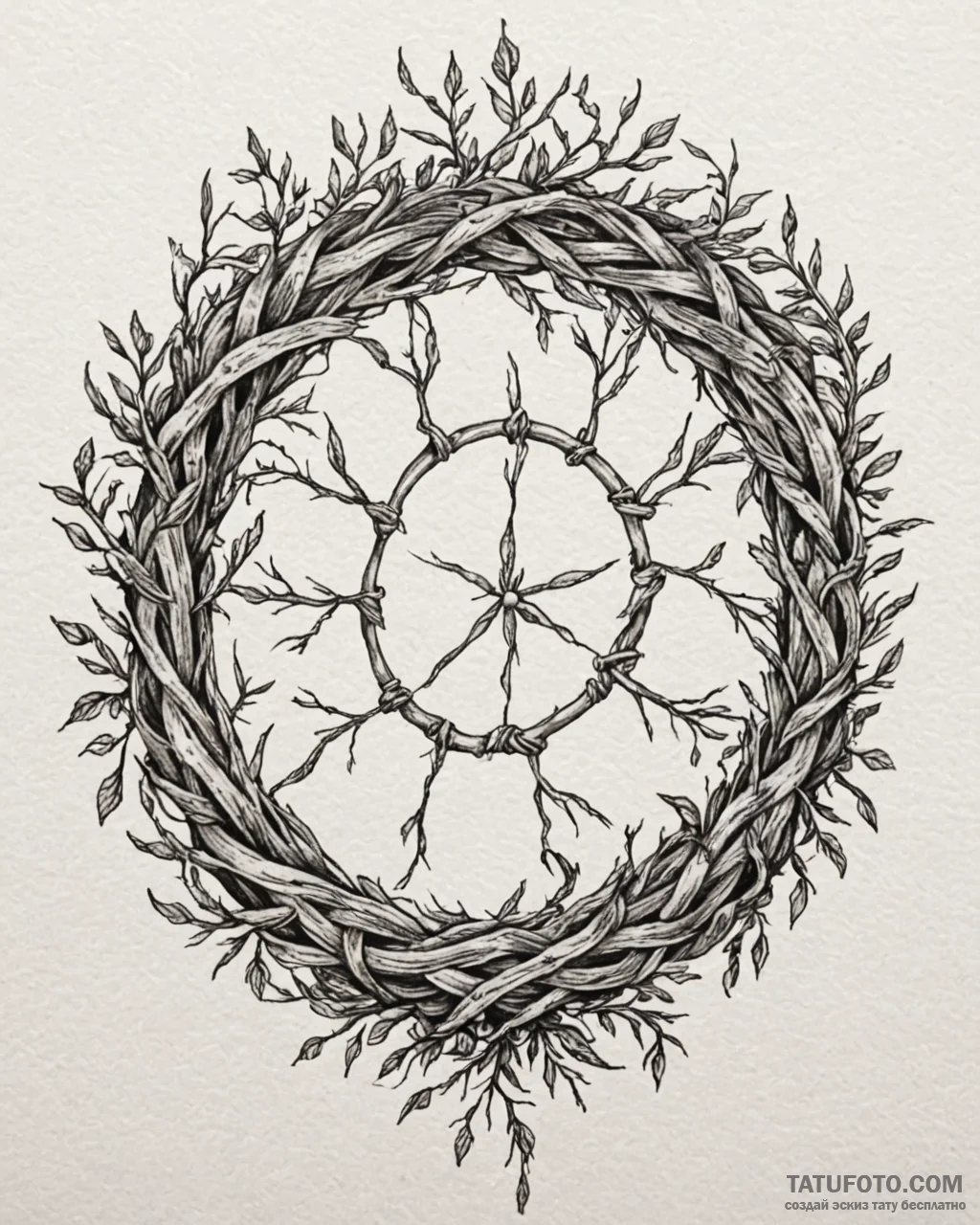 Tattoo sketch: a kolovrat made of interwoven... - эскиз тату (№1753003021_0, 20.07.2025 09:17) — Tatufoto.com