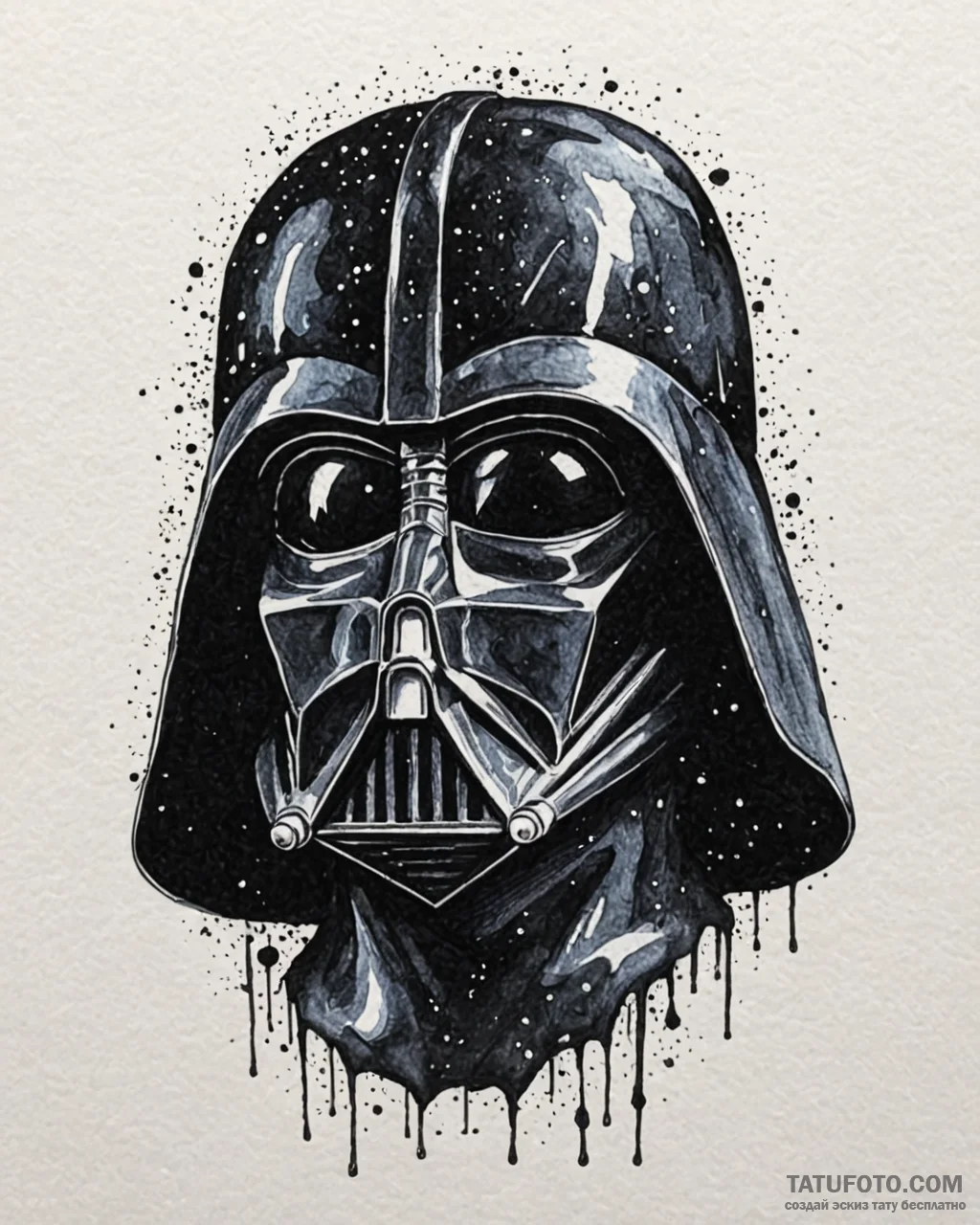 Linework tattoo design of darth vader’s silho… — эскиз тату (№1753003275_0, 20.07.2025 09:21) — Tatufoto.com