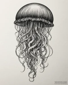 Jellyfish, tattoo sketch design, neo traditio... - эскиз тату (№1753003783_0, 20.07.2025 09:29) — Tatufoto.com