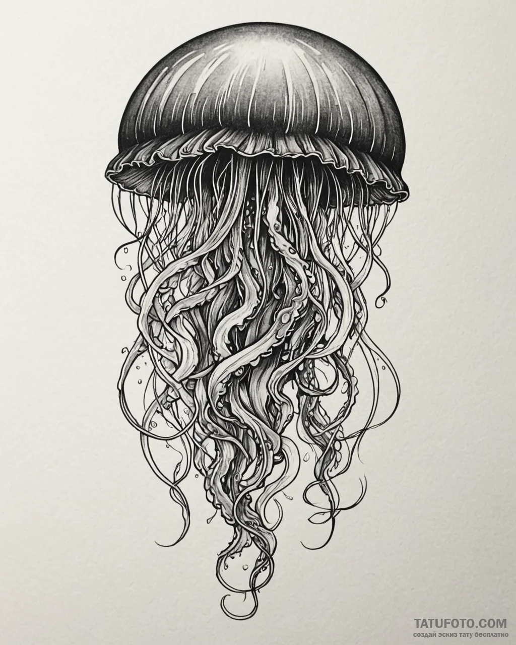 Jellyfish, tattoo sketch design, neo traditio... - эскиз тату (№1753003783_0, 20.07.2025 09:29) — Tatufoto.com