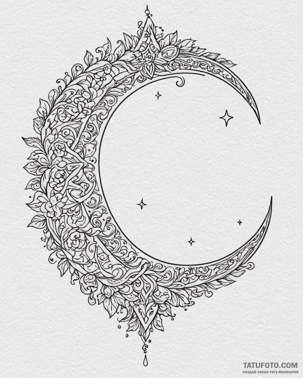 Tattoo design a single, tiny star or moon sym... - эскиз тату (№1753003951_0, 20.07.2025 09:32) — Tatufoto.com