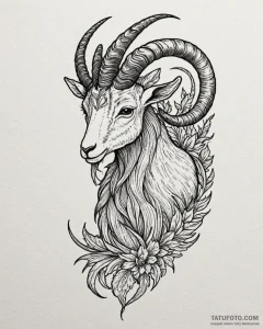 Tattoo design a capricorn goat-fish, with the... - эскиз тату (№1753004373_0, 20.07.2025 09:39) — Tatufoto.com