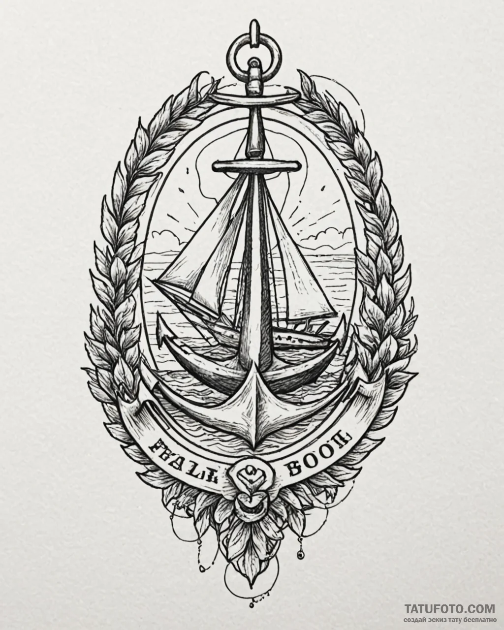 Abstraction, tattoo line art, on a clean whit... - эскиз тату (№1753004626_0, 20.07.2025 09:43) — Tatufoto.com