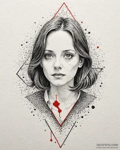 A watercolor sketch of clarice starling, dete... - эскиз тату (№1753004930_0, 20.07.2025 09:48) — Tatufoto.com