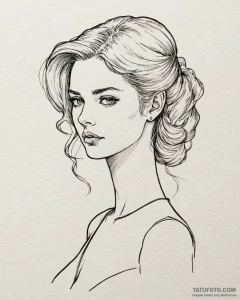 A graphic novel portrait of shosanna dreyfus,... - эскиз тату (№1753005098_0, 20.07.2025 09:51) — Tatufoto.com