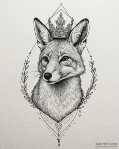 Tattoo design a whimsical animal (e.g., a fox... - эскиз тату (№1753005182_0, 20.07.2025 09:53) — Tatufoto.com