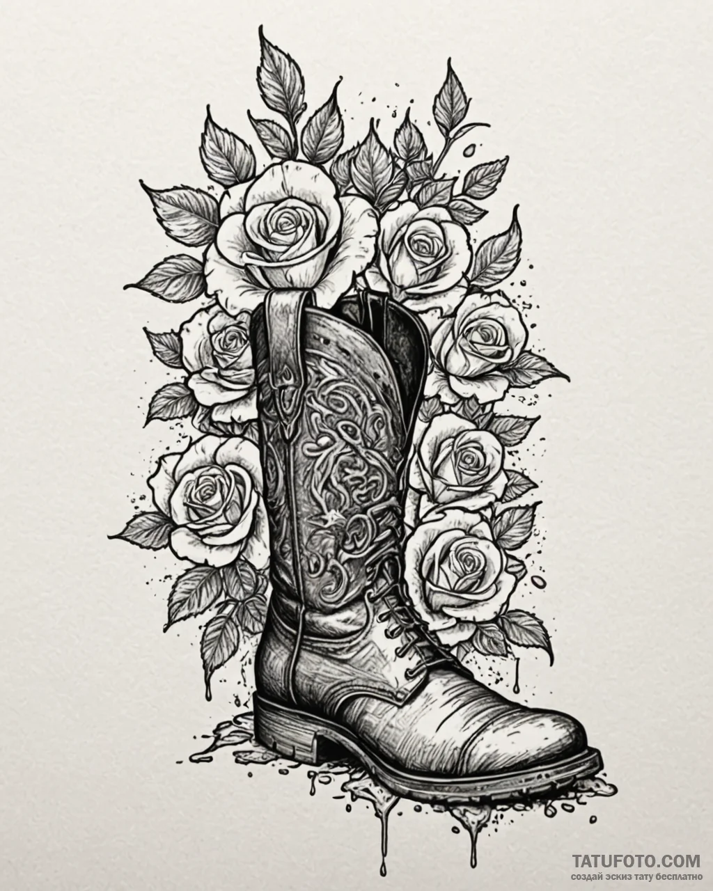 Tattoo design a combat boot print in mud or d... - эскиз тату (№1753005690_0, 20.07.2025 10:01) — Tatufoto.com