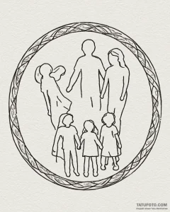 Tattoo sketch a family of abstract figures ho... - эскиз тату (№1753006283_0, 20.07.2025 10:11) — Tatufoto.com