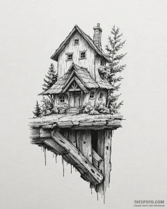 A sketch style tattoo of a domovoy, the house... - эскиз тату (№1753006367_0, 20.07.2025 10:12) — Tatufoto.com