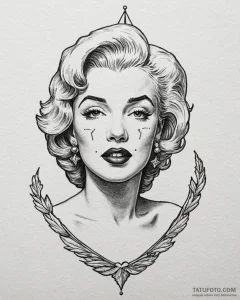 Marilyn monroe, tattoo sketch design, old sch... - эскиз тату (№1753007466_0, 20.07.2025 10:31) — Tatufoto.com