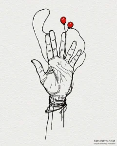 A linework tattoo of the puppeteer's hand wit... - эскиз тату (№1753007803_0, 20.07.2025 10:36) — Tatufoto.com