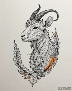 Tattoo design a realistic capricorn goat-fish... - эскиз тату (№1753008141_0, 20.07.2025 10:42) — Tatufoto.com