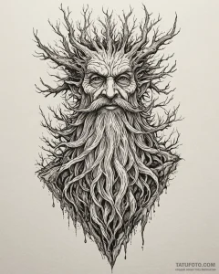 A sketch of treebeard the ent, ancient and wi... - эскиз тату (№1753009073_0, 20.07.2025 10:57) — Tatufoto.com