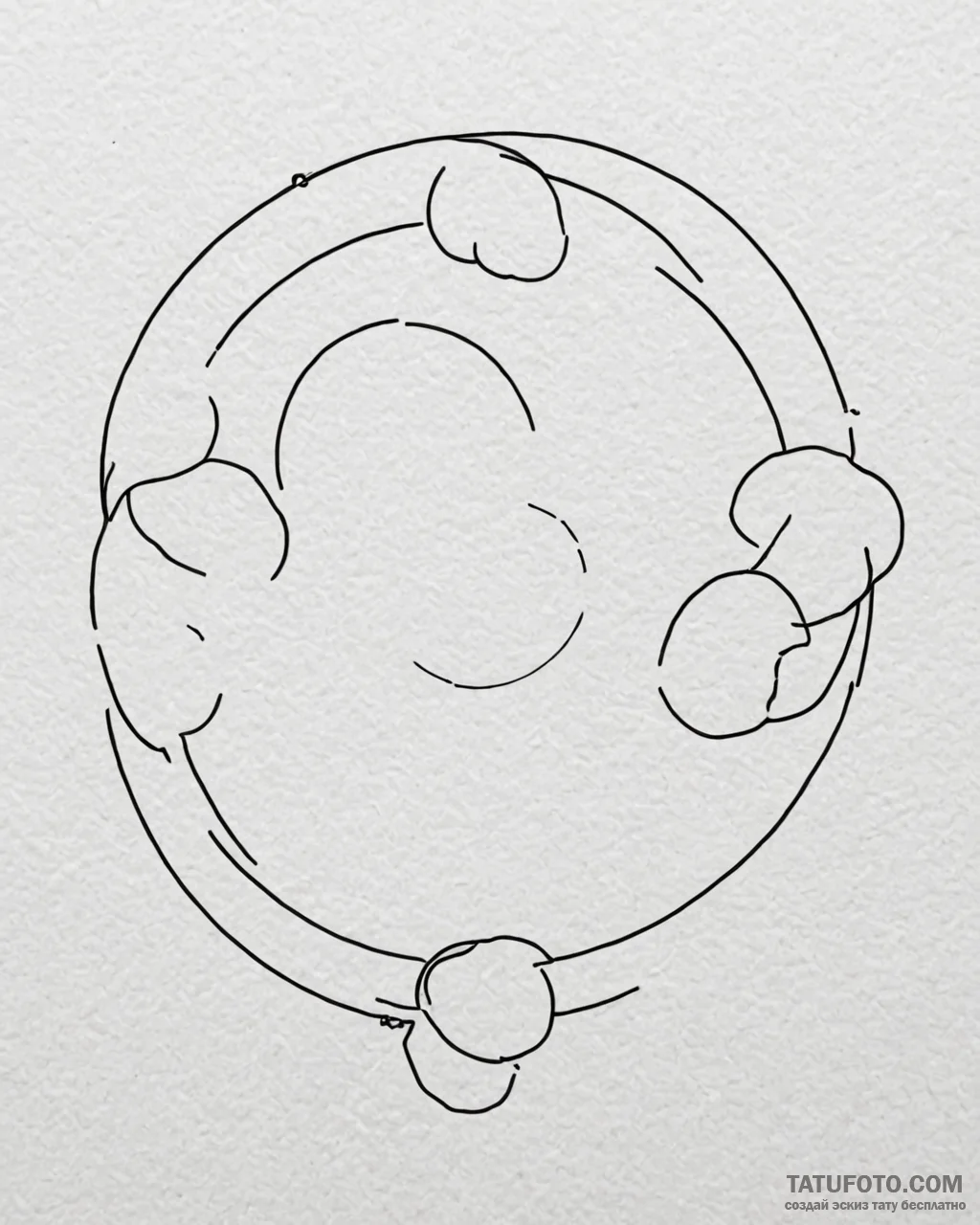 Tattoo design a minimalist moon phase sequenc... - эскиз тату (№1753010170_0, 20.07.2025 11:16) — Tatufoto.com