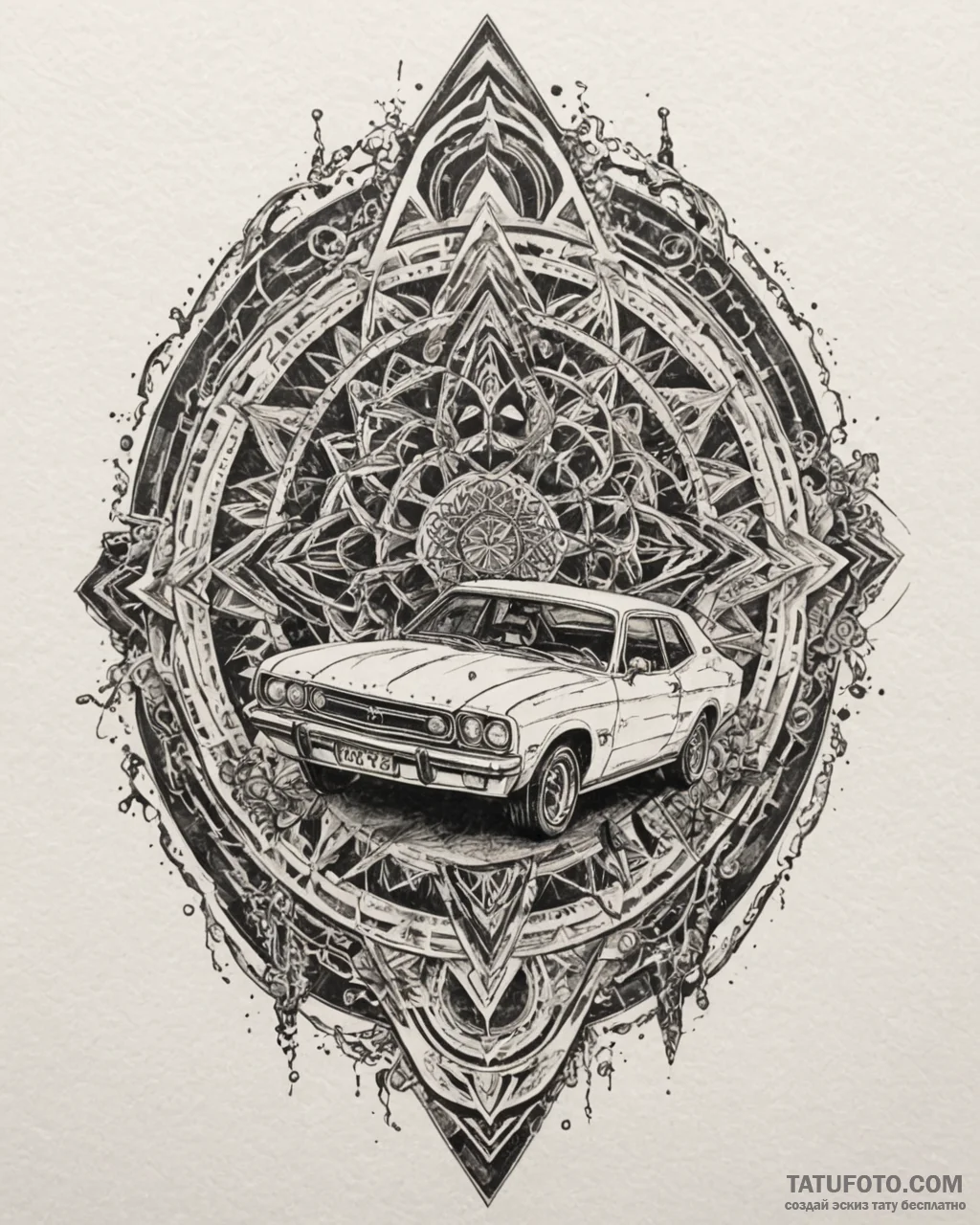 A trash polka tattoo of the car crash scene f… — эскиз тату (№1753010425_0, 20.07.2025 11:20) — Tatufoto.com